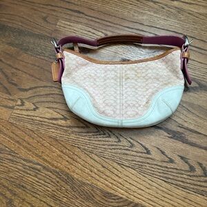 Coach Pink and White Shoulder Bag